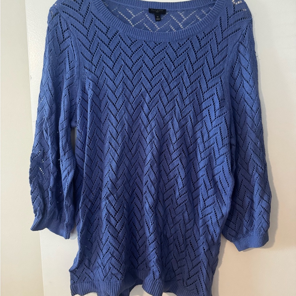 Talbots Periwinkle Crew Neck Sweater - Picture 3 of 7